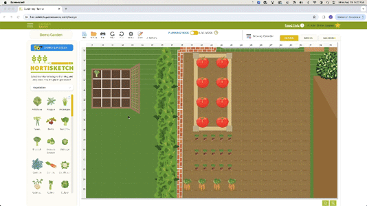 Hortisketch garden planning interface animation