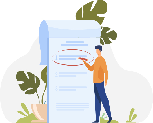 Illustration of man taking notes